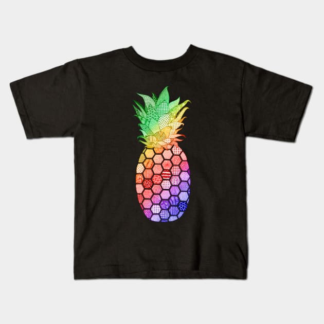 Zentangle Pineapple Kids T-Shirt by SamuelJ